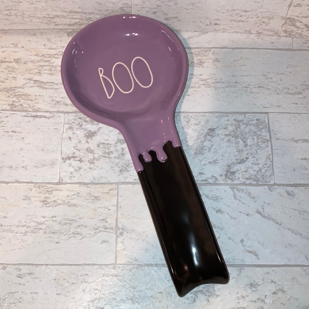 Rae Dunn Halloween “BOO” Spooky Creepy Witchy Dripping Ceramic Spoon Rest
